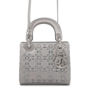 クリスチャン・ディオール ハンドバッグ レディディオール ミニ サテン ラインストーン M0500PRTC Christian Dior 2way 中古