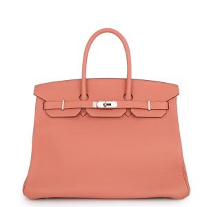 エルメス バーキン35 ローズティー/シルバー金具 トリヨンクレマンス □Q刻印 HERMES Birkin ハンドバッグ 中古