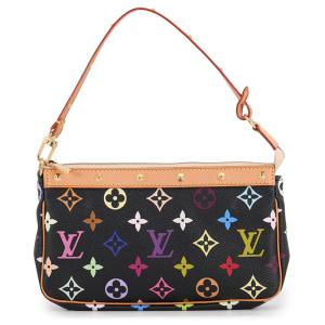 ルイヴィトン ハンドバッグ モノグラム・マルチカラー ポシェット・アクセソワール M92648 LOUIS VUITTON 黒 ブラック 中古