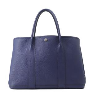 エルメス トートバッグ ガーデンパーティPM ブルーサフィール/シルバー金具 カントリー C刻印 HERMES Garden Party 中古