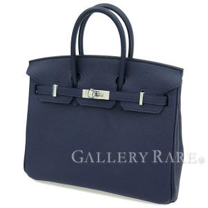 エルメス バーキン25 cm ハンドバッグ ブルーニュイ×シルバー金具 トゴ A刻印 HERMES Birkin バッグ｜gallery-rare