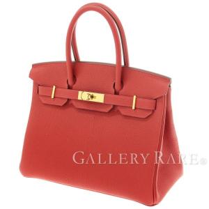 エルメス バーキン30 cm ハンドバッグ ルージュヴィフ×ゴールド金具 トゴ A刻印 HERMES Birkin バッグ｜gallery-rare