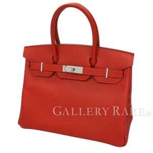 エルメス バーキン30 cm ハンドバッグ ルージュカザック×シルバー金具 ヴォーエプソン C刻印 HERMES Birkin バッグ｜gallery-rare