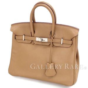 エルメス バーキン25 cm ハンドバッグ タバックキャメル×シルバー金具 ヴォースイフト L刻印 HERMES Birkin バッグ｜gallery-rare