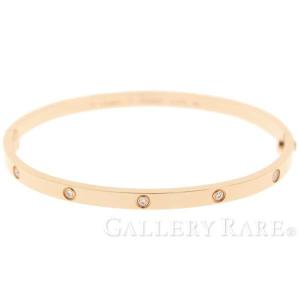 カルティエ ブレスレット ラブブレス SM ダイヤモンド 10P 計0.21ct K18PG ピンクゴールド サイズ17 B6047917 Cartier ジュエリー バングル 新型金具｜gallery-rare