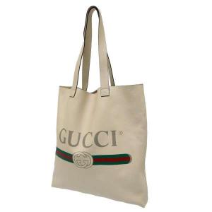 グッチ トートバッグ ロゴプリント 572768 GUCCI バッグ ホワイト 白 安心保証｜gallery-rare