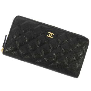 シャネル 長財布 クラシック ロング ジップ ウォレット マトラッセ ココマーク キャビアスキン AP0242 CHANEL 黒｜gallery-rare