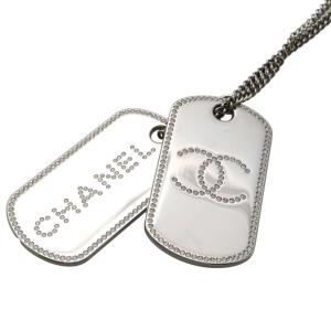 シャネル ネックレス ココマーク メタルプレート ラインストーン ドッグタグ B20 P CHANEL アクセサリー 【安心保証】｜gallery-rare