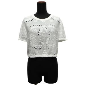 シャネル Ｔシャツ ココマーク クロップド丈 コットン レディースサイズ38/40 P62963 CHANEL 白 【安心保証】｜gallery-rare