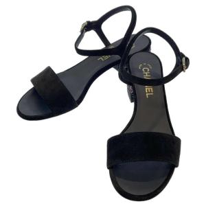 シャネル サンダル ストラップ CC ロゴ ビジュー レディースサイズ37 G45366 CHANEL 靴 黒｜gallery-rare