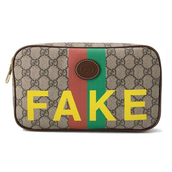 グッチ ボディバッグ GGスプリーム FAKE/NOTプリント 602695 GUCCI バッグ ベ...