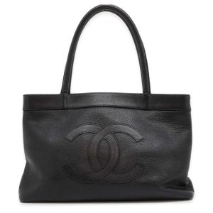 シャネル トートバッグ ココマーク キャビアスキン CHANEL バッグ ショルダー 黒 【安心保証】｜gallery-rare