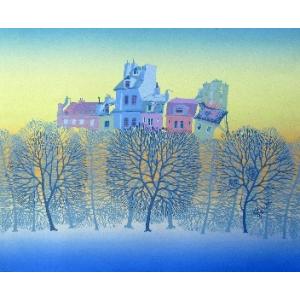 藤城清治 レフグラフ 「春のデュエット」 四季のメルヘン春