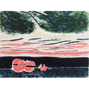 片岡球子 「三国峠の富士」オリジナルリトグラフ・シルクスクリーン