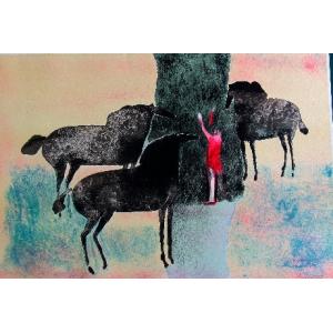 レイモン・ペイネ『お花のプロポーズ』リトグラフ 【絵画 額付 新品