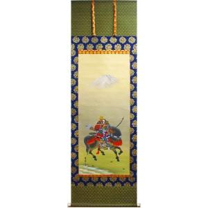 富岡蘇峰 「 菖蒲に兜 」 掛軸 ( 尺八横 ) 絵画 日本画 端午の節句