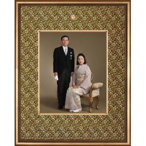 叙勲額 日本製 受賞 記念 写真用 額縁 【 四ツ切 】南洋材 薄型 32