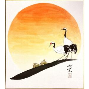 【真作】絵画　島崎柳塢　日本画（色紙）　寒月の調べ　梅松竹の静謐な美　U165 真作】絵画 島崎柳塢 日本画（色紙） 寒月の調べ 梅松竹の静謐な