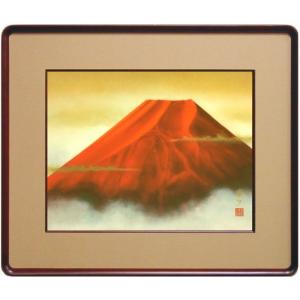 青柳大雲 「 赤富士 」 日本画 F6 ( 6号 ) 絵画 富士山 縁起 青柳大雲 「 赤富士 」 日本画 F6 ( 6号 ) 絵画 富士山 縁起