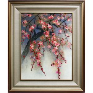 後藤順一 「 酔芙蓉 」 日本画 F6 ( 6号 ) 絵画 肉筆 真筆 手描き 花鳥