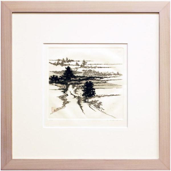 田渕俊夫 「 詩 」 私の心景より エッチング 銅版画　　版画 絵画 日本画 日本の風景 モノトーン...