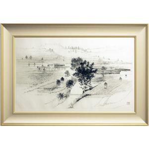 田渕俊夫 「 飛鳥川 」 オリジナル リトグラフ 版画　　　　版画 絵画 日本画 日本の風景 奈良県...