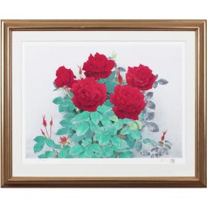 小倉遊亀　椿など　木版画 小倉遊亀「椿」木版画 絵画買取・販売の小竹美術