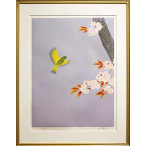 上村淳之 『四季花鳥図』 彩美版・シルクスクリーン手摺り複製画 額装