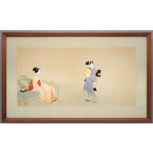 上村松園　『虹を見る』　彩美版