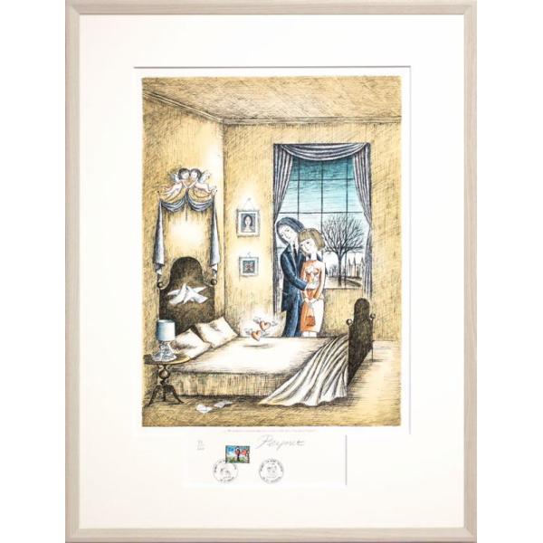 レイモン ・ ペイネ 「 窓辺の二人 」 リトグラフ 版画          版画 絵画 洋画 人物...