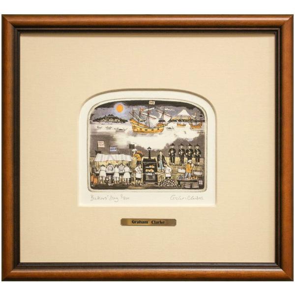 グラハム・クラーク 「 ベイカーズディ 」 銅版画 + 手彩色　　　　　　　　　　版画 絵画 人物 ...
