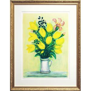 広田雅久 「 百合 」 銅版画 カラーメゾチント : 内田画廊