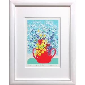 吉岡浩太郎 『籠の花』（インチ判） ジグレ・シルクスクリーン版画