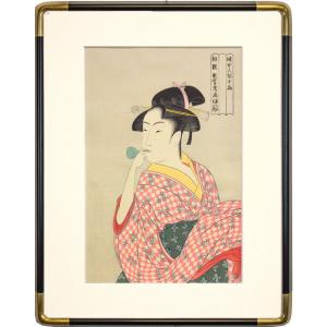 喜多川歌麿 「 高名美人六家撰 辰巳路孝 」 京都版画院 品川版