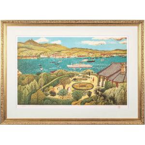 山下 清「 長崎風景 」 リトグラフ 版画 貼り絵 絵画 裸の大将 山下 清「 長崎風景 」 リトグラフ 版画 貼り絵 絵画 裸の大将