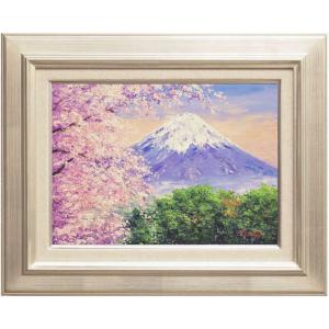 「明ける忍野村」P8 油絵 絵画 油彩画 富士山 富士 明ける忍野村」P8 油絵 絵画 油彩画 富士山 富士