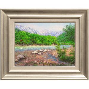 藤田不美夫 「 白樺の林 B 」 木版画 版画 絵画 風景 自然 白樺林 新緑