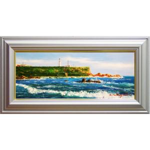 小林幸三 「 犬吠埼 」 油絵 油彩画 WF3　　　　絵画 洋画 肉筆 真筆 手描き 日本の風景 海...