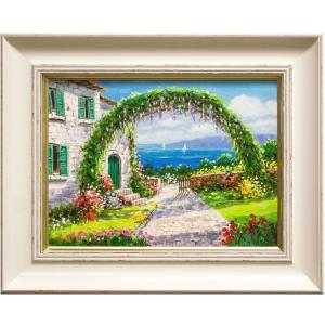 生田 明「グラナダ」油絵・油彩画 F4 ( 4号 ) 絵画 洋画 肉筆