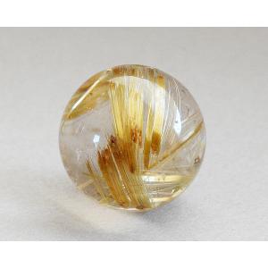 天然石 ルチルクォーツ（針水晶）原石 スフィア 丸玉 金運アップを願う
