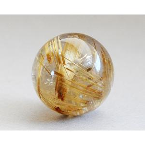 ルチルクォーツ（針水晶）原石 スフィア 丸玉 風水天珠堂 220115-8