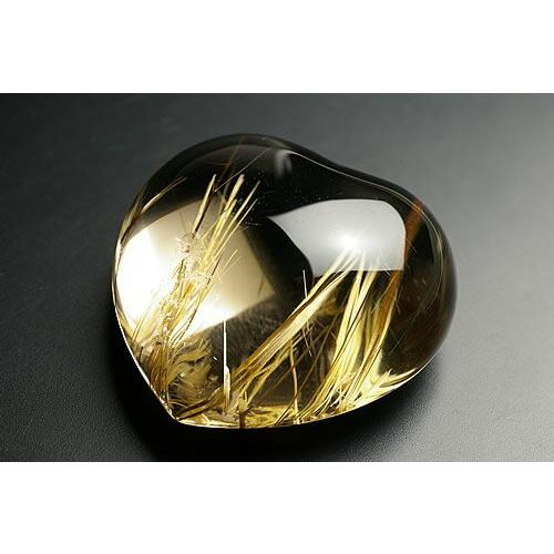 最高級品タイチンルチル水晶ハートタンブル