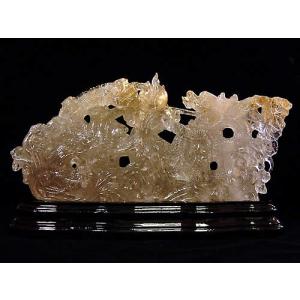 ルチルクォーツ 龍彫刻【2龍】の商品画像