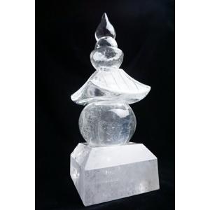 最高グレード水晶 五輪塔 彫刻品の詳細画像1
