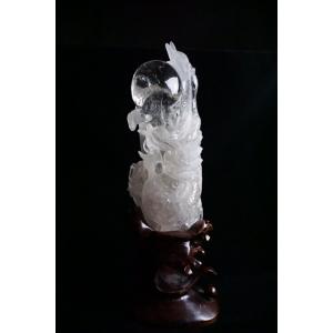 最高グレード水晶　龍 彫刻品