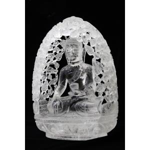 釈迦如来ヒマラヤ水晶彫刻品 ガーネッシュヒマー...の詳細画像1