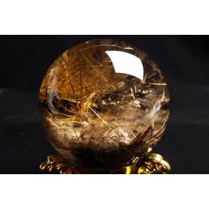 68mm太陽ルチル水晶丸玉 ファイナルグレード...の詳細画像3