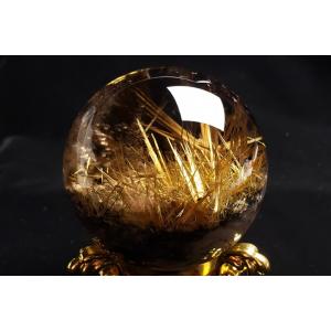 68mm太陽ルチル水晶丸玉 ファイナルグレード...の詳細画像5