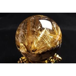 53mm太陽ルチル水晶丸玉 ファイナルグレード...の詳細画像3