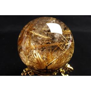53mm太陽ルチル水晶丸玉 ファイナルグレード...の詳細画像4